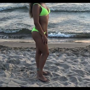 Neon green bikini